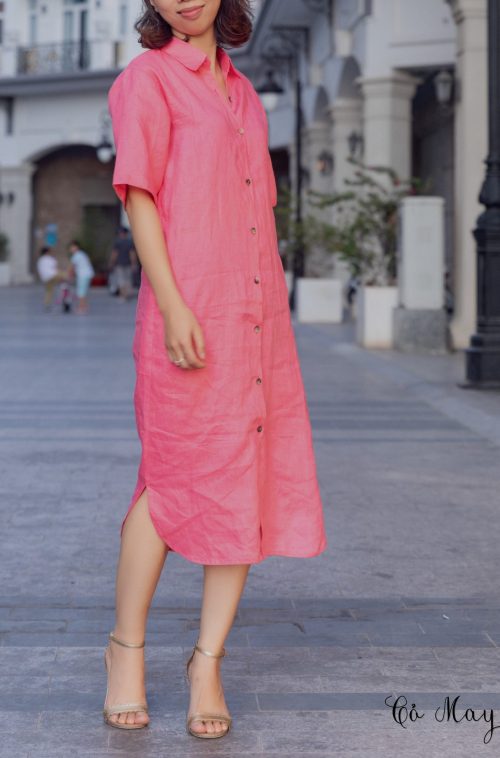 Mua Váy sơ mi nữ dáng dài form rộng suông, đầm sơ mi nữ dài tay thời trang  thu đông nữ Đũi Việt DV175 - M tại ĐŨI VIỆT Official | Tiki